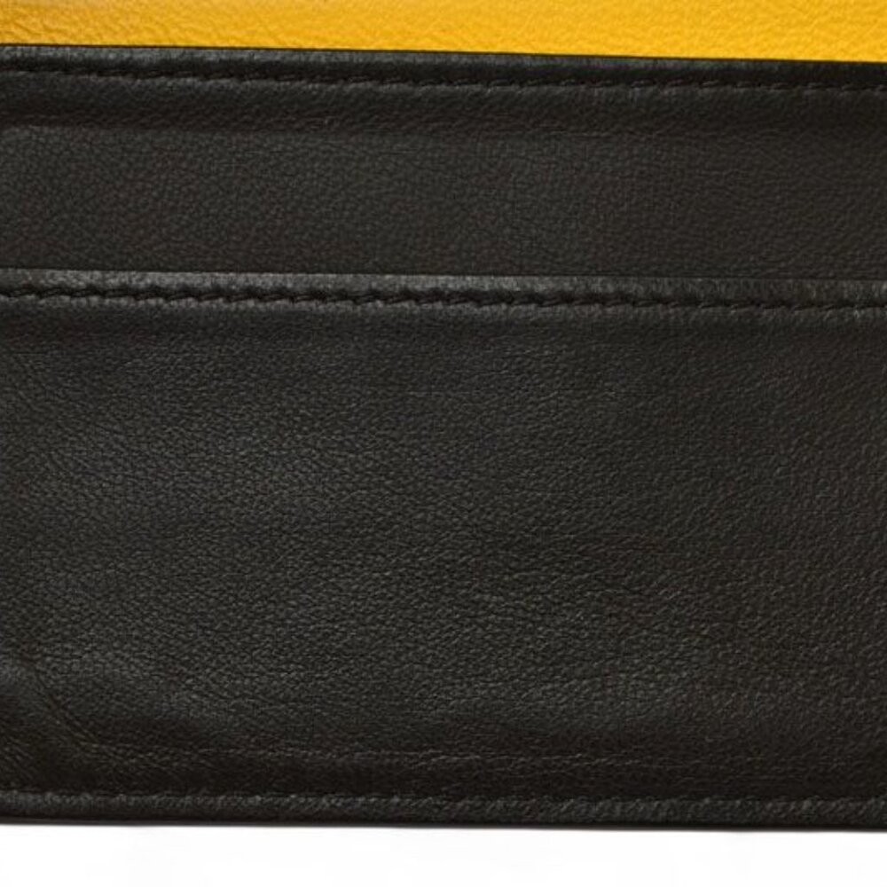 ★SOLD★ Fendi Wallet Bifold Long Wallet Leather Women Men FF Embossed Black 7 - Picture 9 of 11